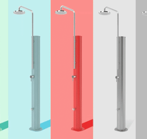 Douche solaire chrome – Douche extérieure design avec chauffage solaire intégré