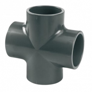 Croix PVC Pression 90° Femelle – Raccord PN16 Ø50 ou 63 mm