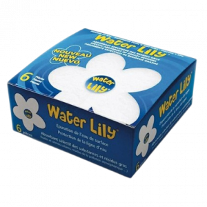 Water Lily® – Absorbant corps gras pour piscine & spa (boite de 6 pièces)