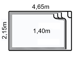 Mini piscine – Escalier droit + banquette