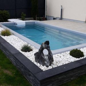 Mini piscine – Escalier droit + banquette