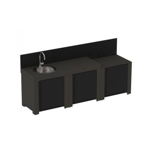 Cuisine d&rsquo;extérieur ENO – Kit n°2 gris Cargo : cuisine extérieure complète, modulaire et durable