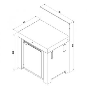 Cuisine d&rsquo;extérieur ENO – Meuble frigo Modulo Cargo 75L