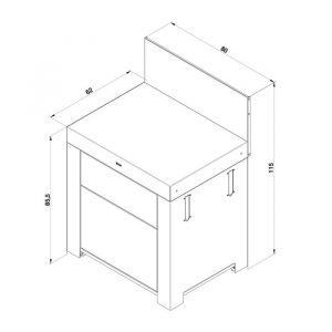 Cuisine d&rsquo;extérieur ENO – Meuble plan de travail avec tiroirs, rangement intégré et surface de préparation extérieure