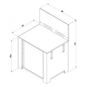Cuisine d&rsquo;extérieur ENO – Meuble surbaissé pour plancha 80 – module cuisson ergonomique