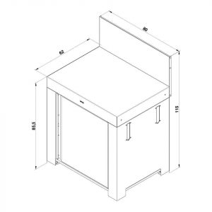 Cuisine d&rsquo;extérieur ENO – Meuble plan de travail porte Modulo Cargo gris, élément essentiel et modulaire pour cuisine extérieure