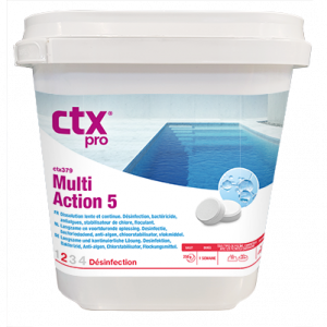 Chlore lent multi-fonctions galet 250 g – Seau 5 kg